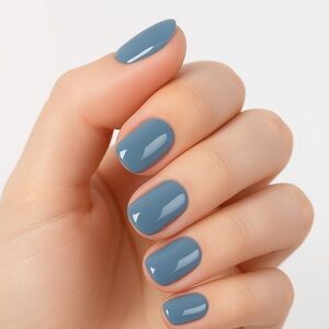 Glossy Blue Nails